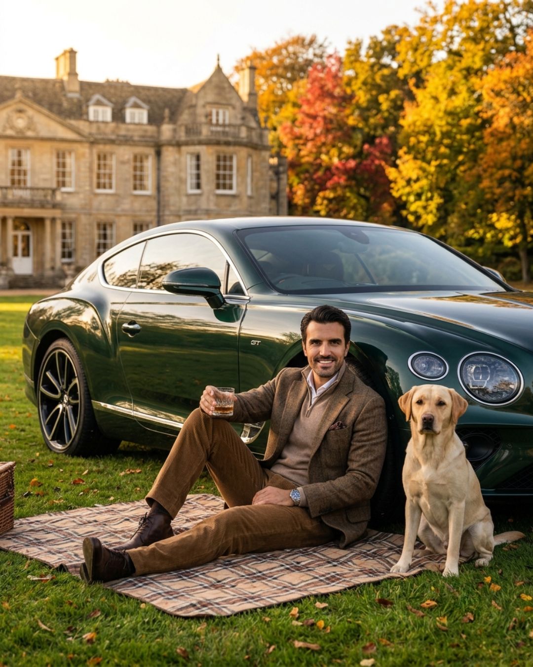 Bentley Continental GT no campo inglês