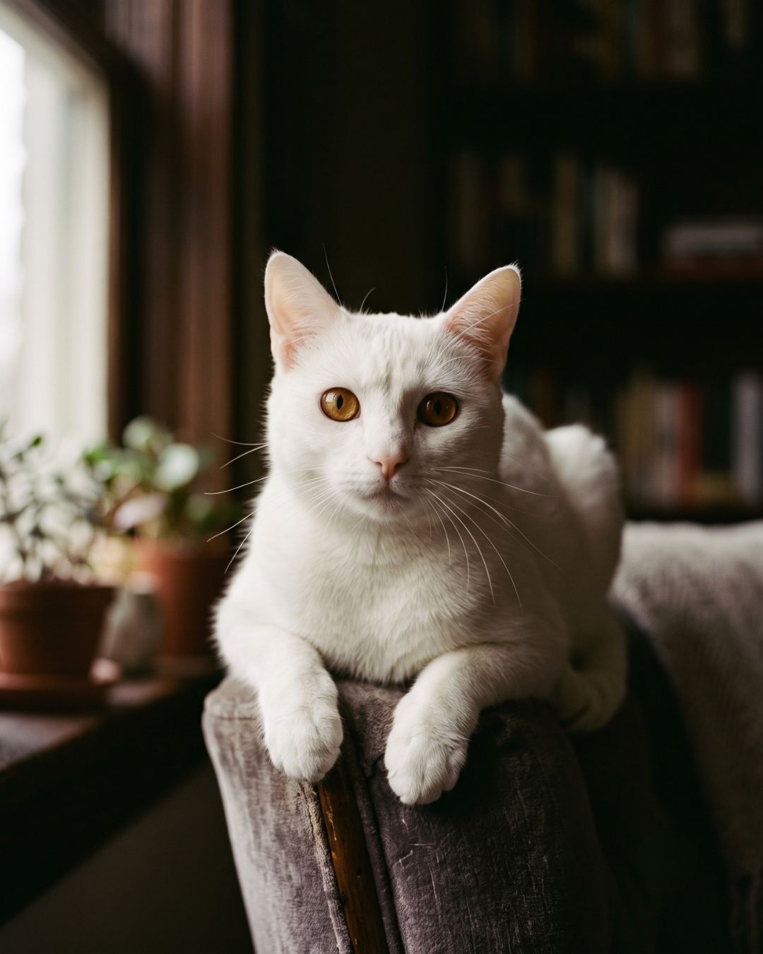 Retrato de gato branco
