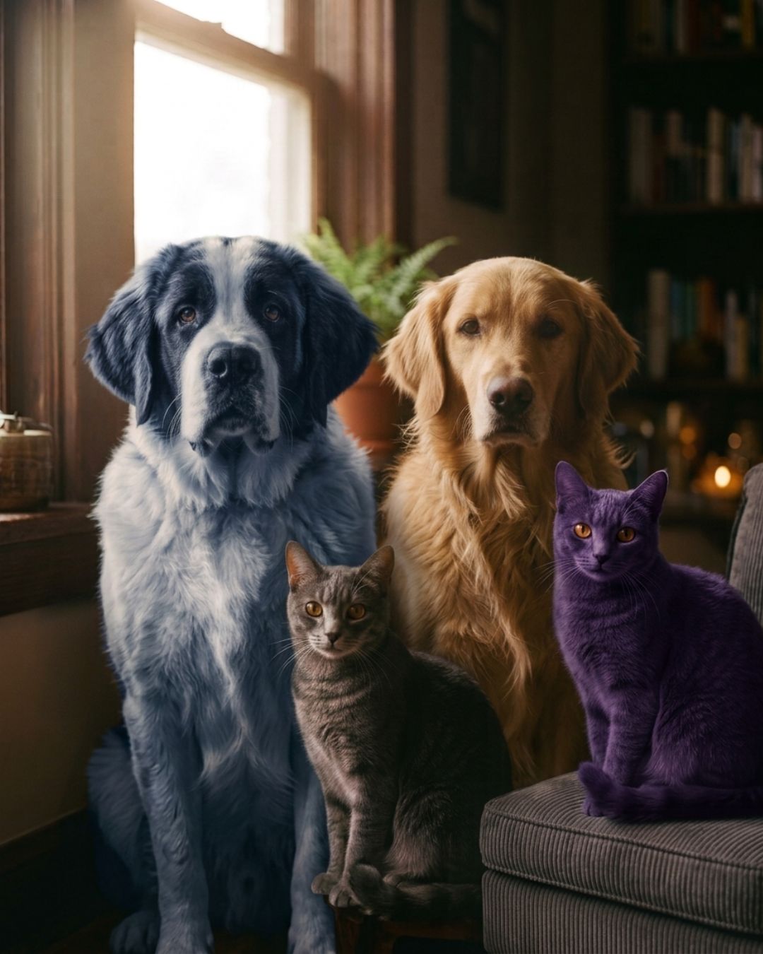 Os quatro pets juntos